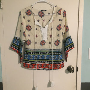 Floral Tie Front Top